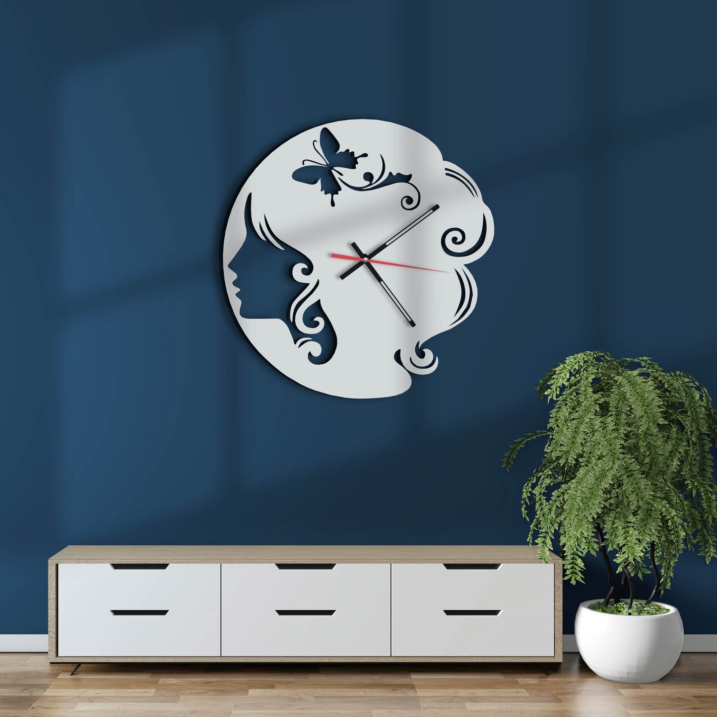 Fairy Girl With Butterfly Wall Clock - Stylish Wall Clock for Home Decor