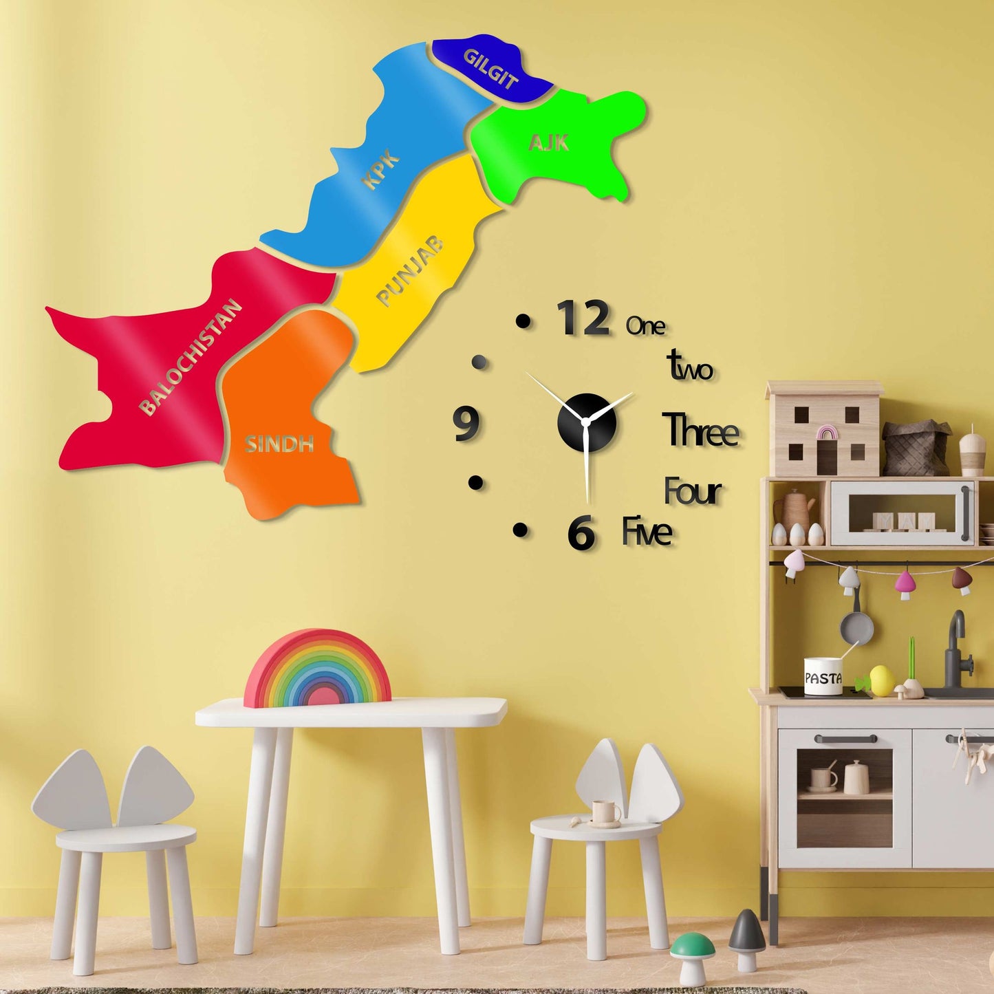 Colorful Pakistan Map