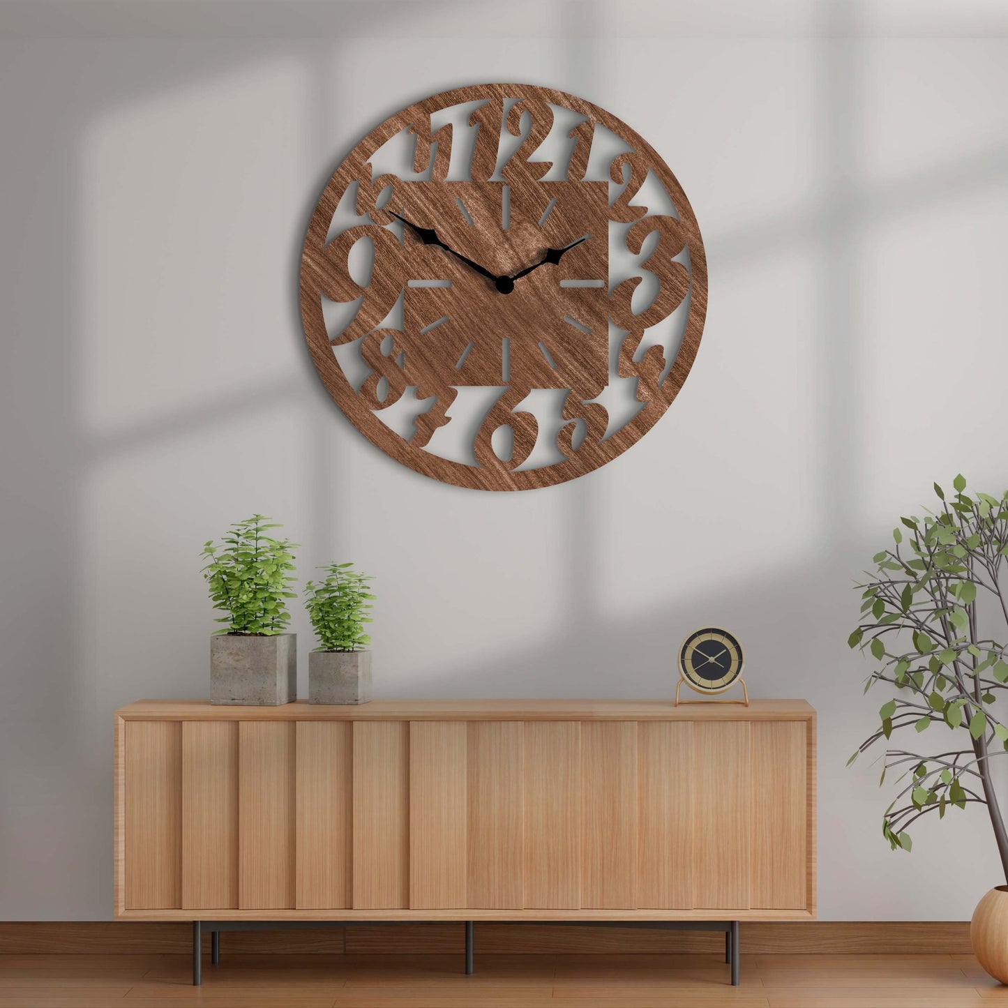 Round Shape Wooden Wall Clock, 3D Wall Art, Best - Stylish Wall Clock for Home Decor