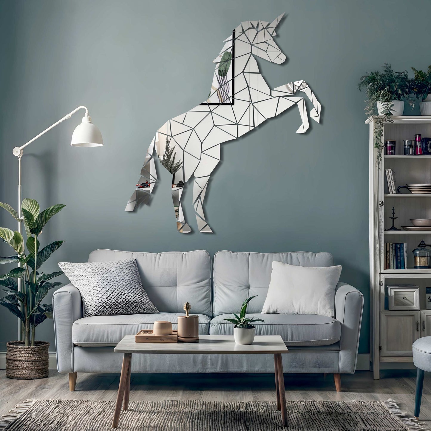 Majestic Horse Design - Geometric Mirror Wall Art