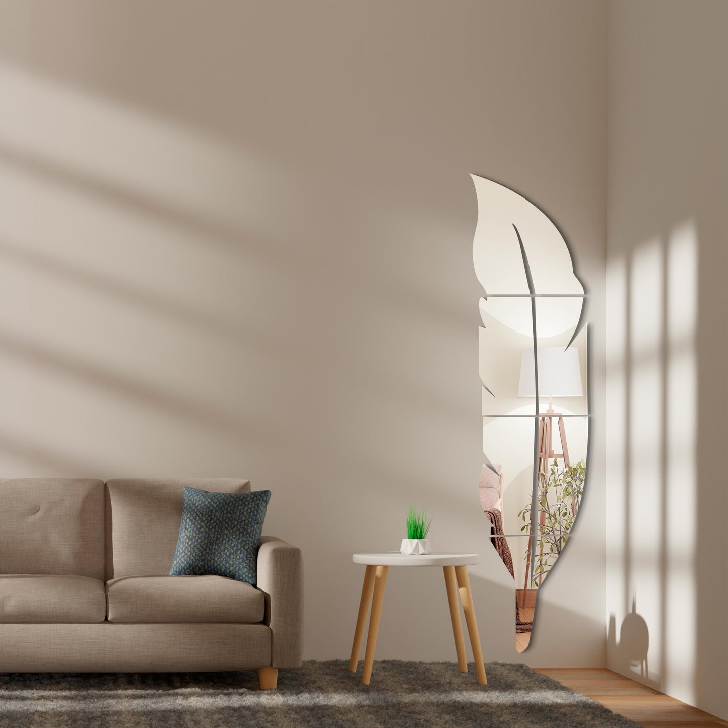 Bird Feather mirror acrylic wall art