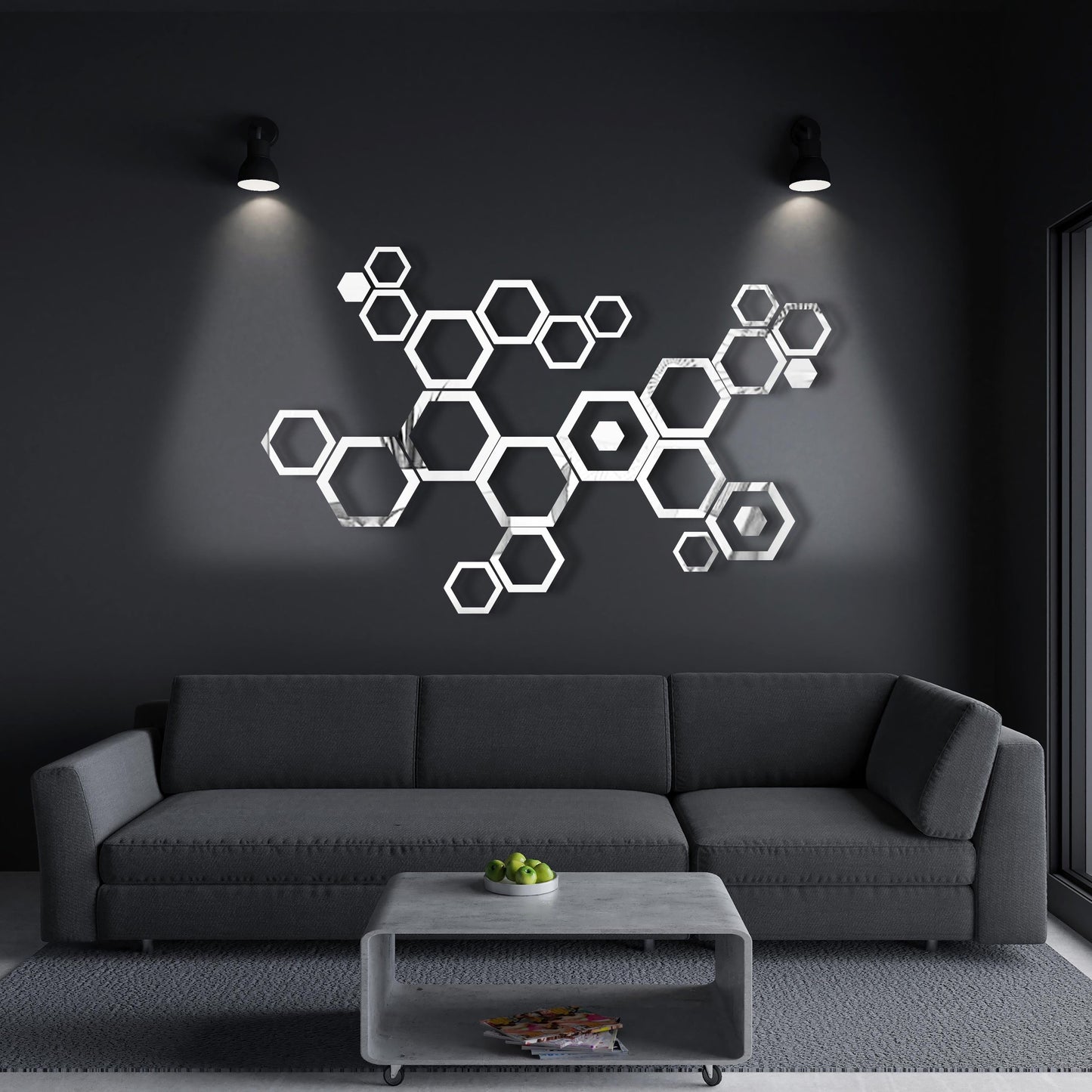 DIY Geometric Removable Acrylic Mirror Wall Decal,