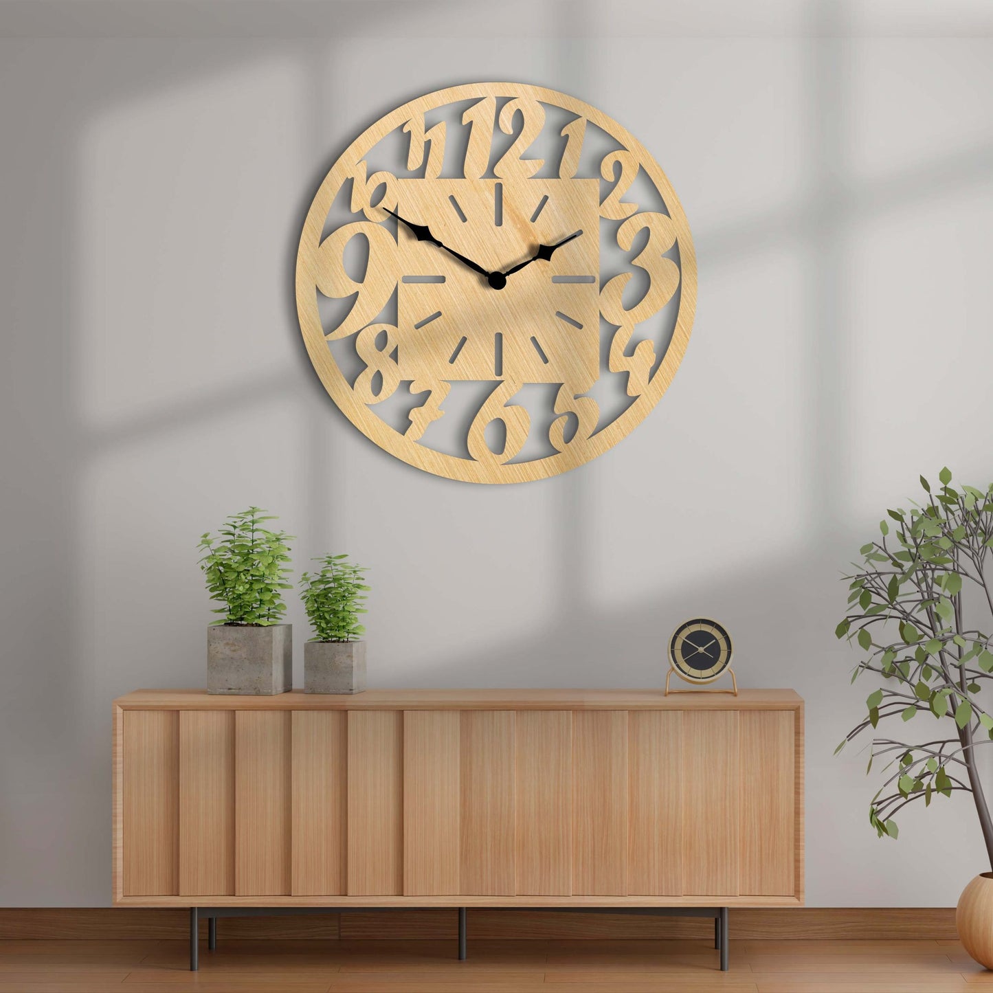 Round Shape Wooden Wall Clock, 3D Wall Art, Best - Stylish Wall Clock for Home Decor