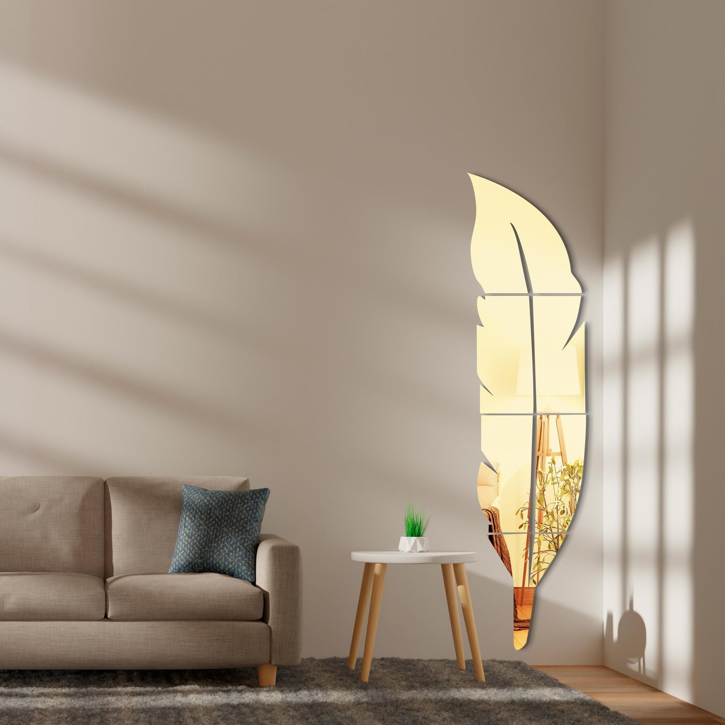 Bird Feather mirror acrylic wall art