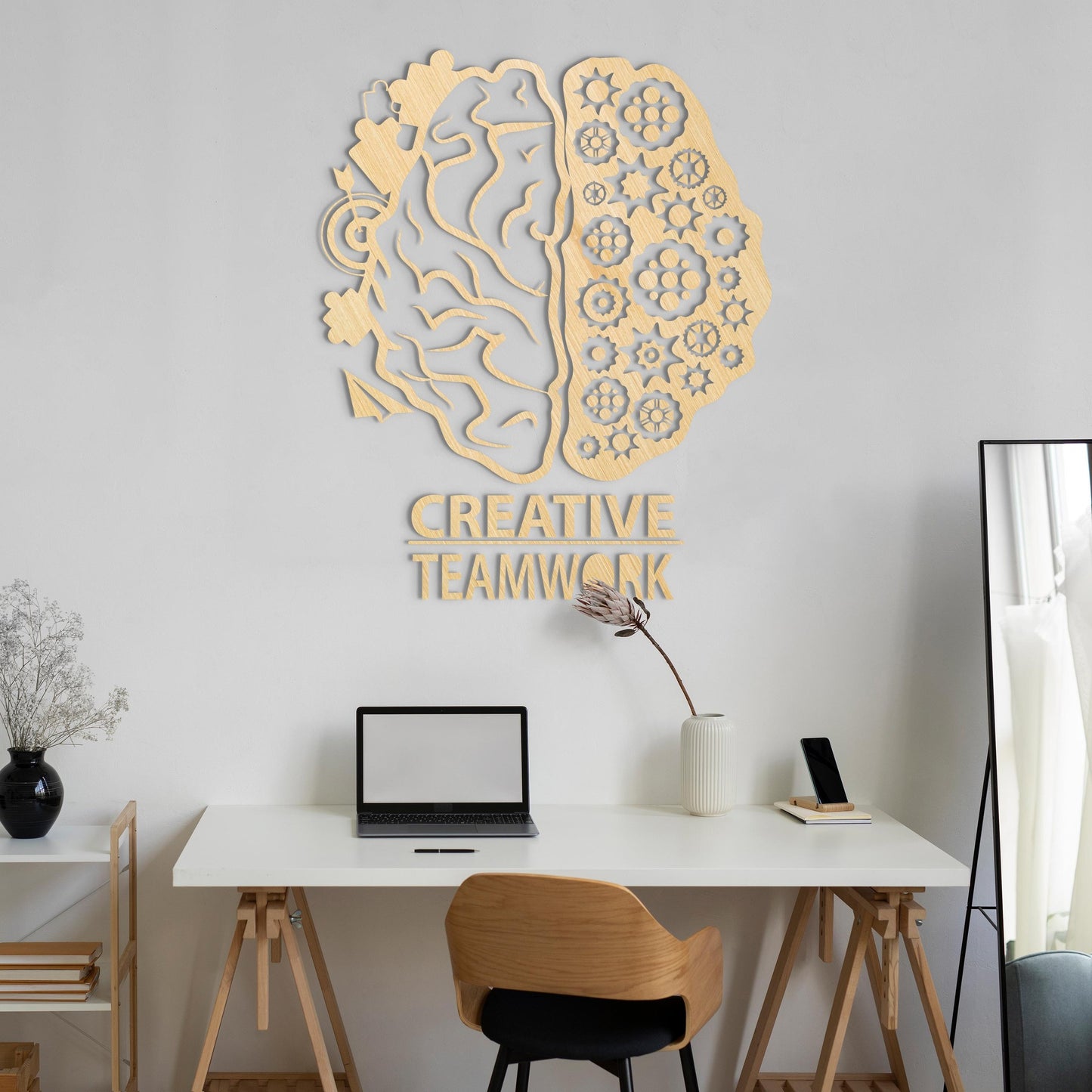 Teamwork Brain Gear Creative Office Decor Wall Stickers