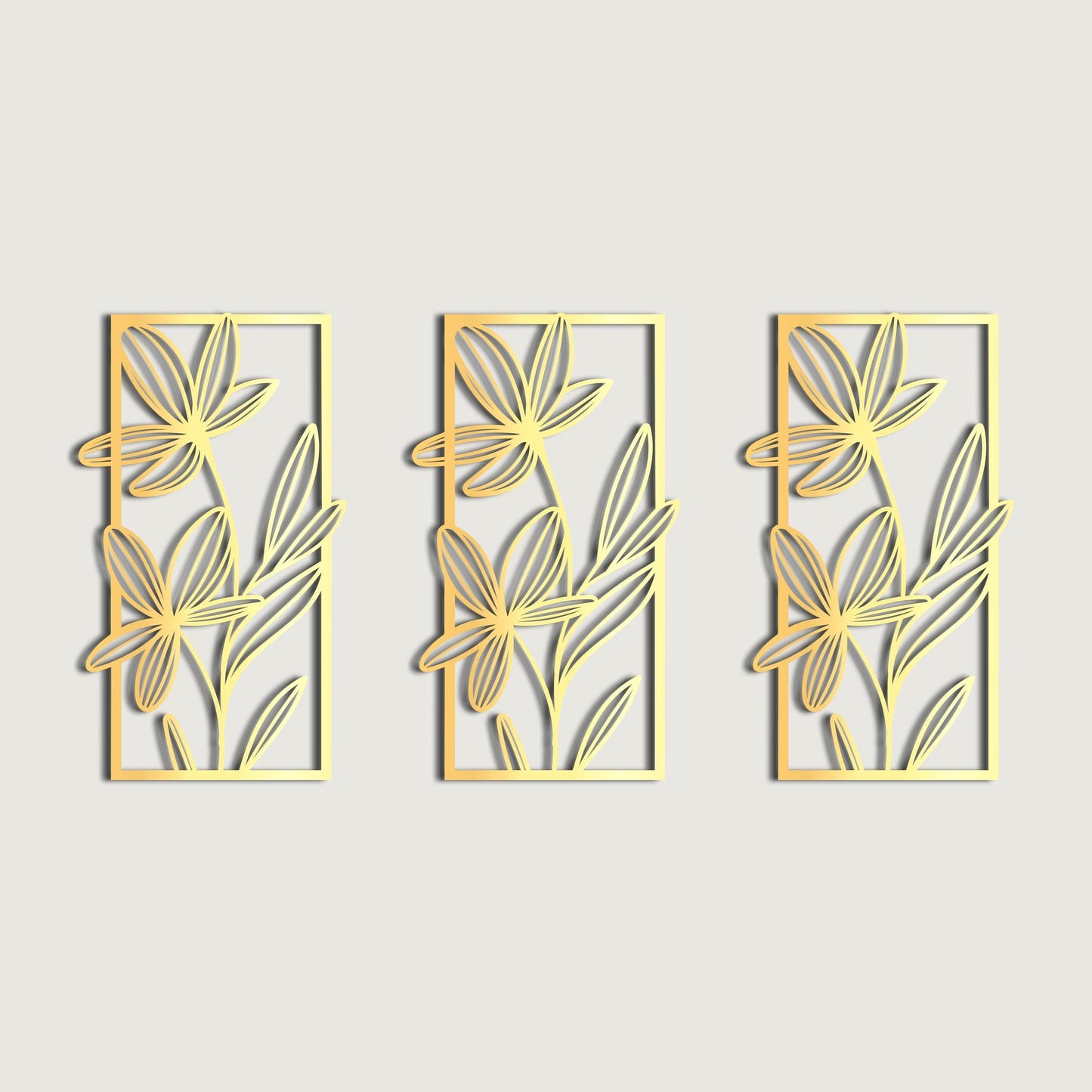 Floral Acrylic Wall Decor set of 3 panels