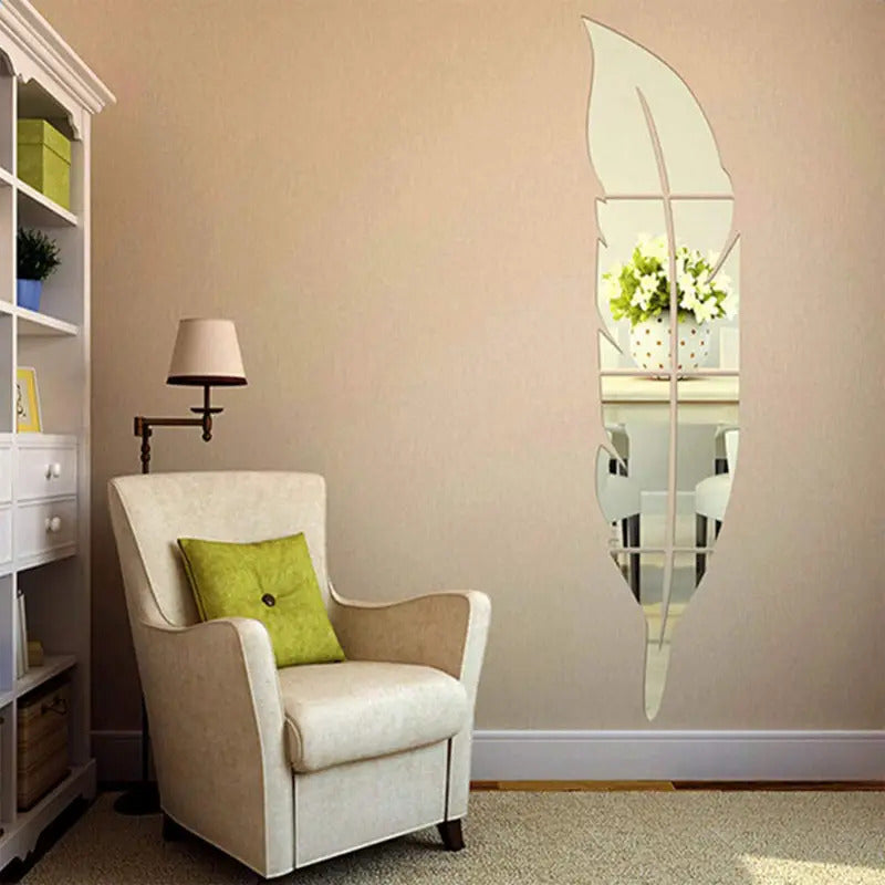 Bird Feather mirror acrylic wall art