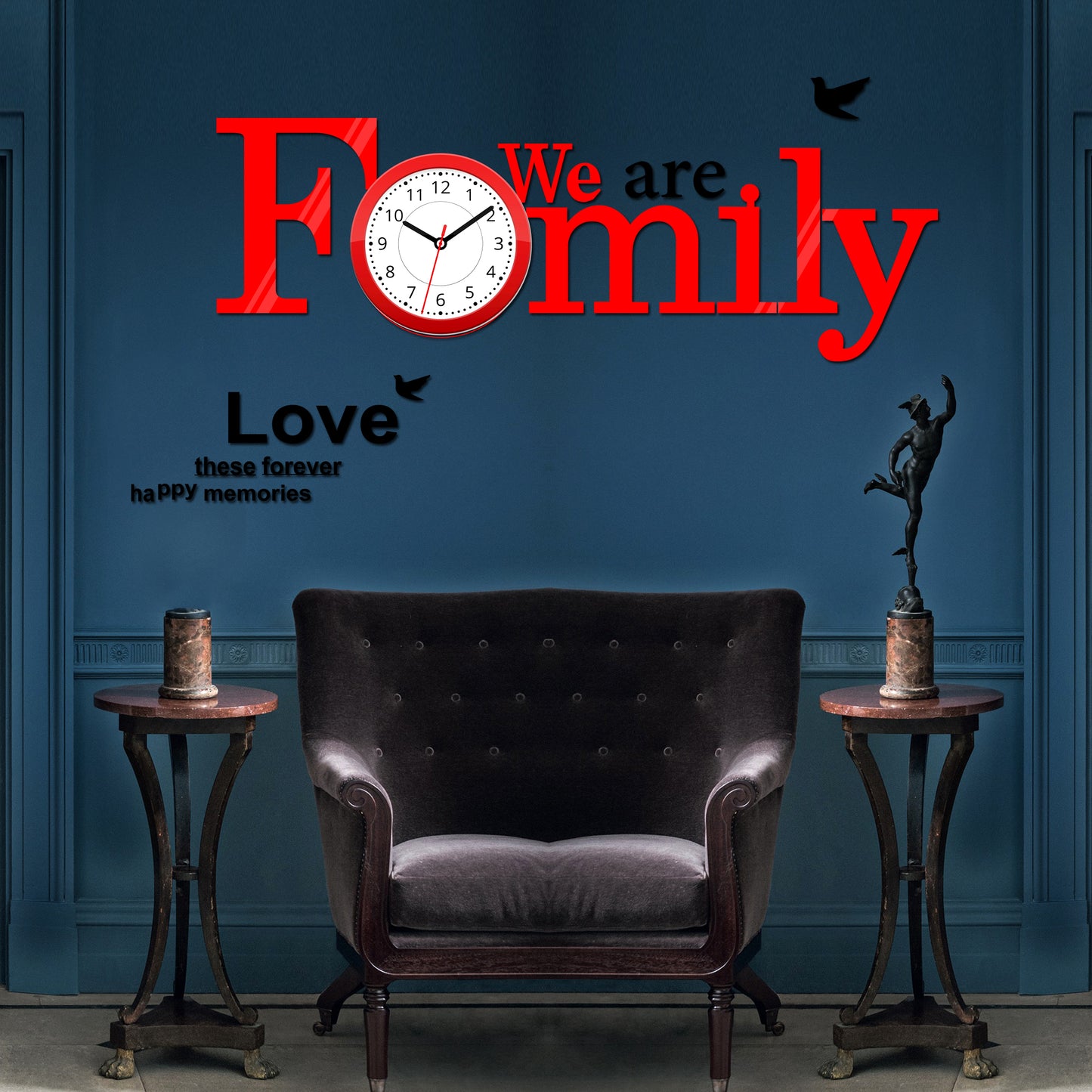 Family Wooden 3D DIY Wall Clock - Stylish Wall Clock for Home Decor