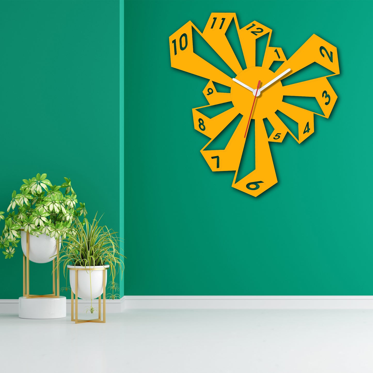 Wooden Modern Wall Clock, Geometric Clock, - Stylish Wall Clock for Home Decor