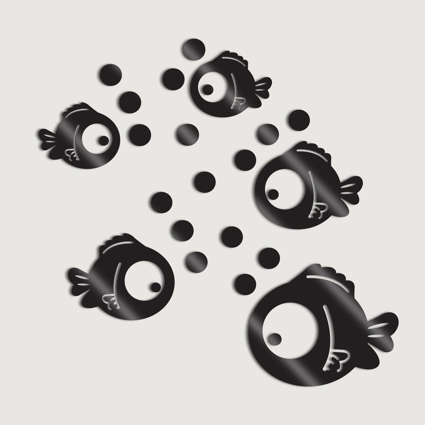 Fish and Bubbles Mirror Stickers
