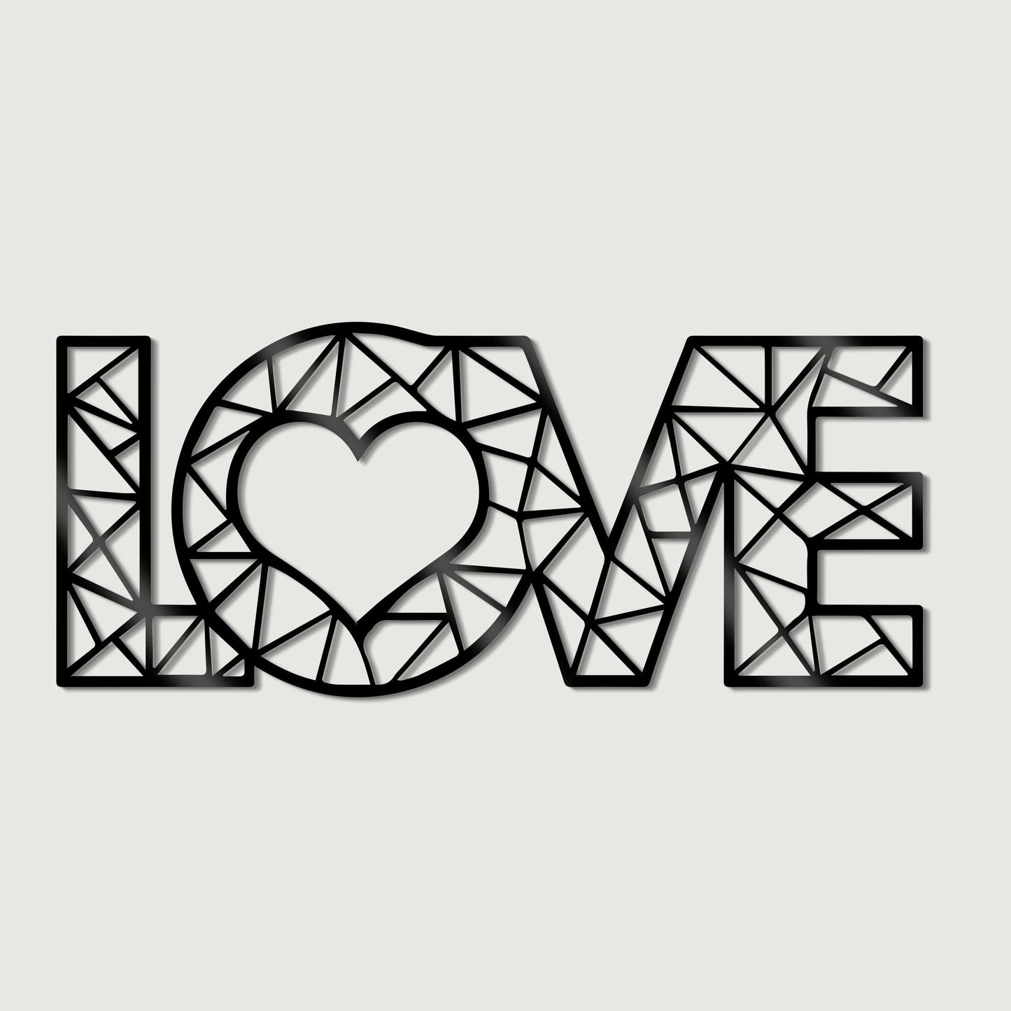Love Text Design in Black Premium Wooden Wall