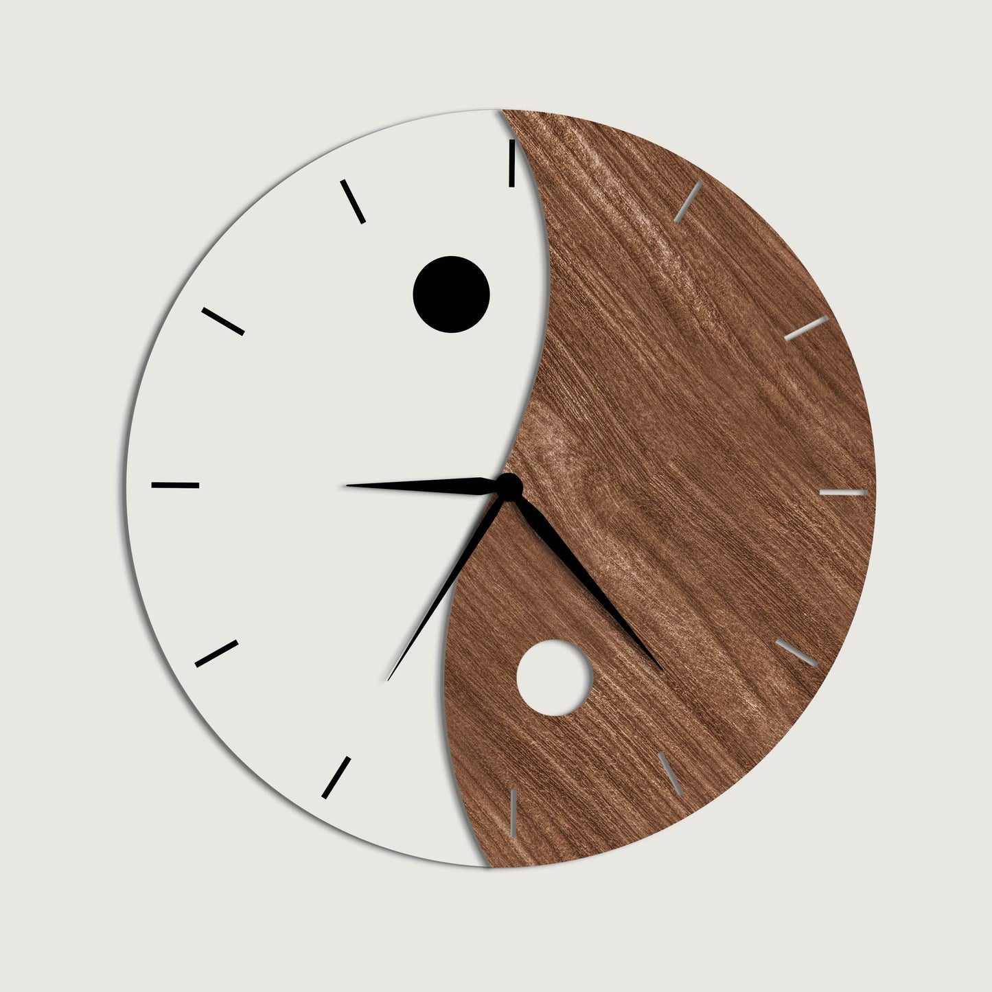 YingYang Premium Wooden Wall Clock Double Layered - Stylish Wall Clock for Home Decor
