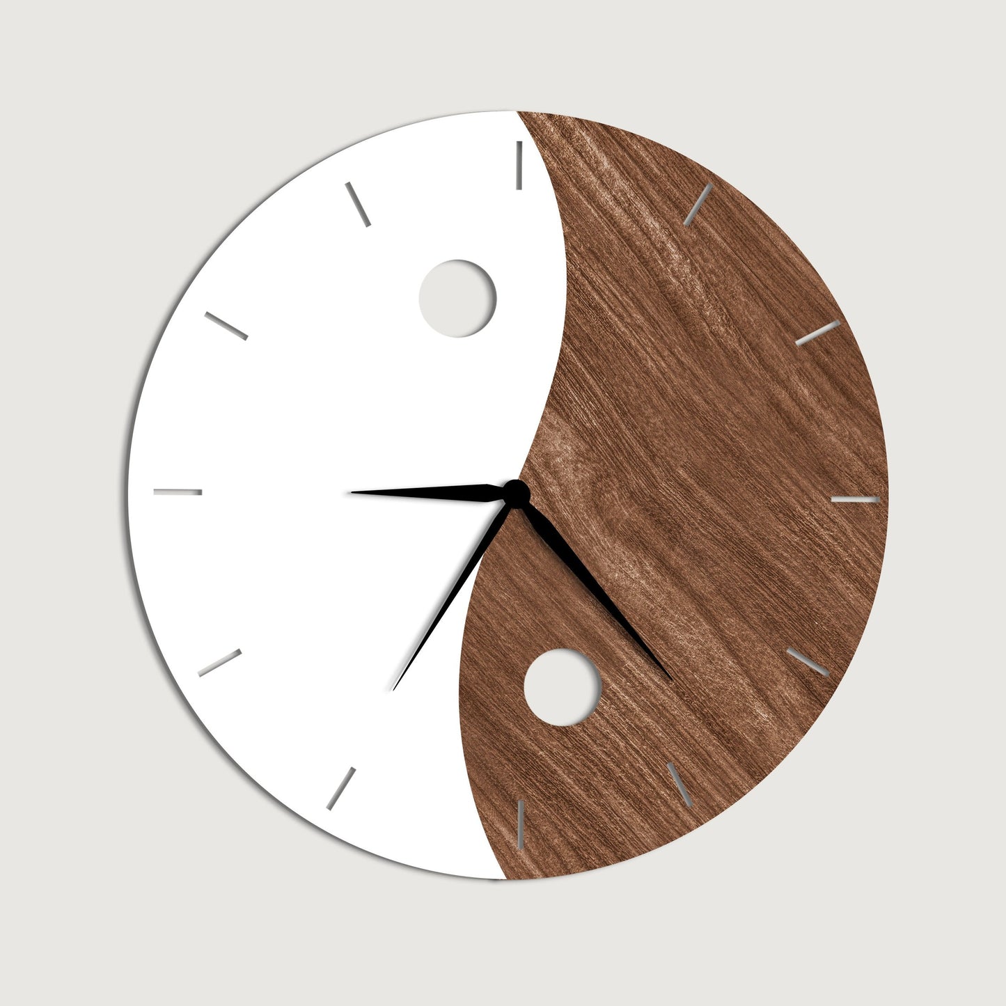 YingYang Premium Wooden Wall Clock Double Layered - Stylish Wall Clock for Home Decor