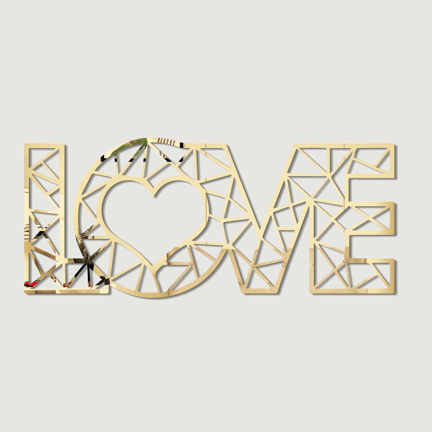 Love Text Design in Black Premium Wooden Wall