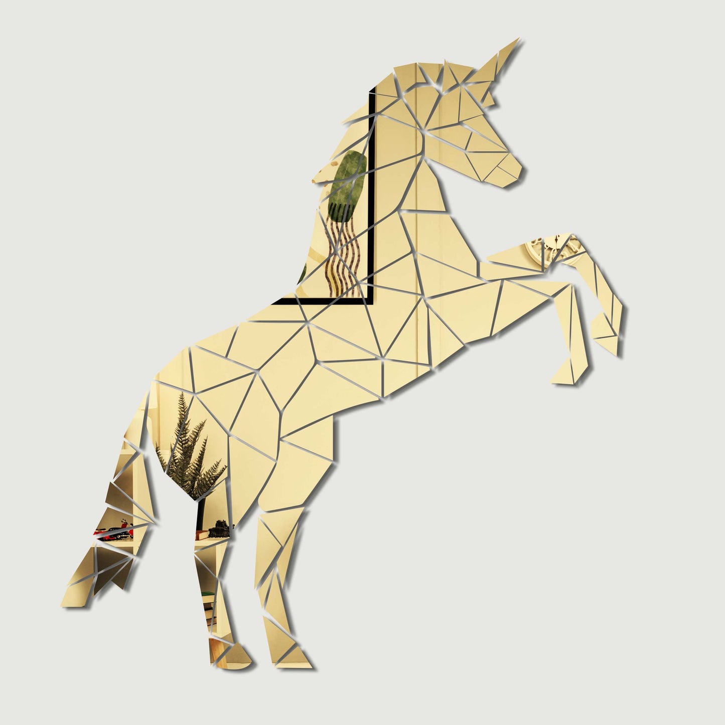 Majestic Horse Design - Geometric Mirror Wall Art