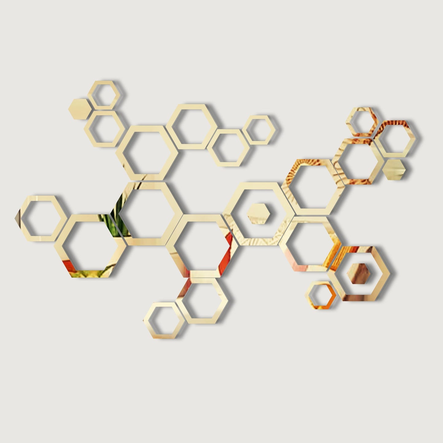 DIY Geometric Removable Acrylic Mirror Wall Decal,