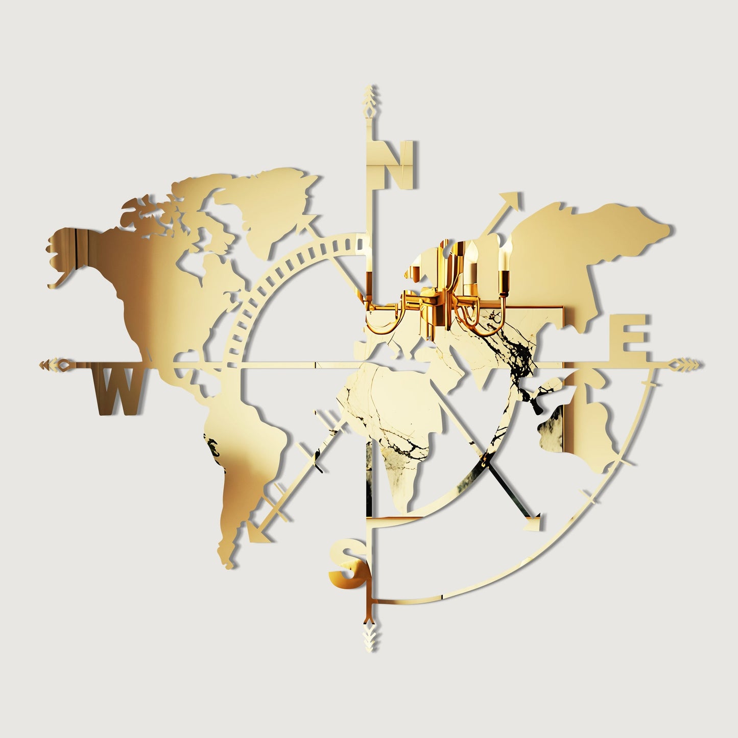 Creative Acryic World Map Wall Art