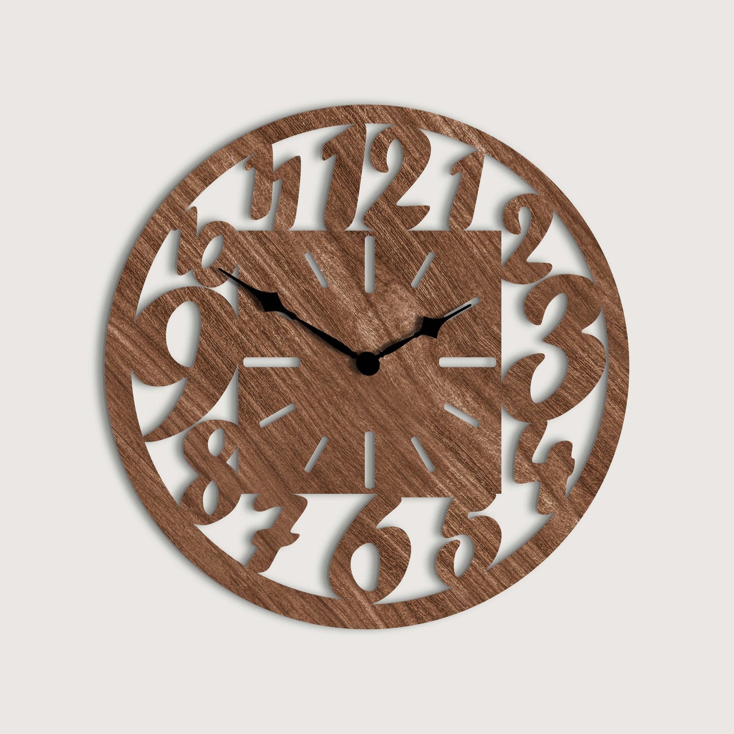 Round Shape Wooden Wall Clock, 3D Wall Art, Best - Stylish Wall Clock for Home Decor