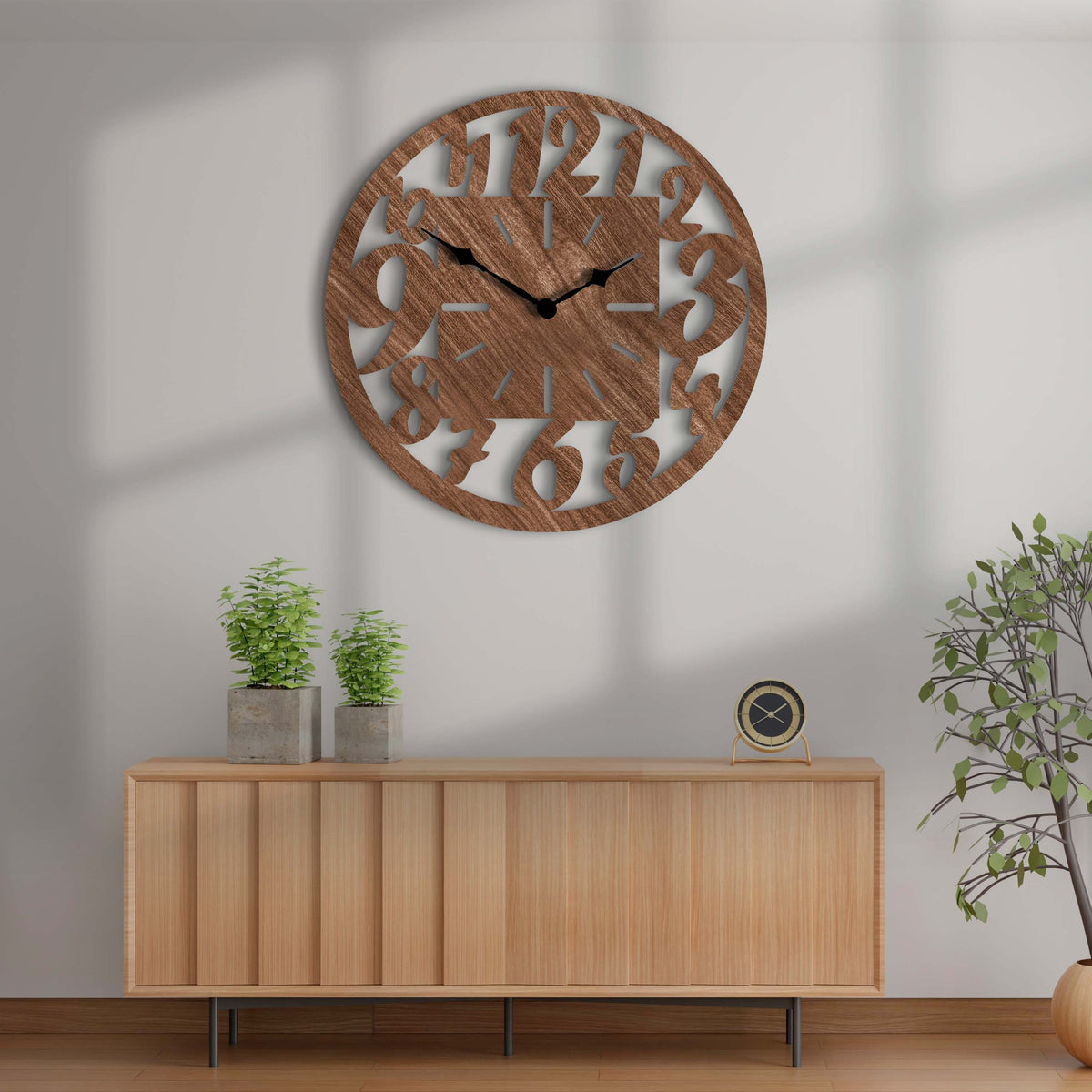 Round Shape Wooden Wall Clock, 3D Wall Art, Best - Stylish Wall Clock for Home Decor