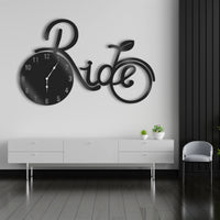 Bicycle Shaped 3D Wooden Large Wall Clock  - Stylish Wall Clock for Home Decor