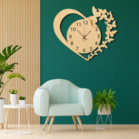 Butterflies in Heart Wall Clock - Stylish Wall Clock for Home Decor