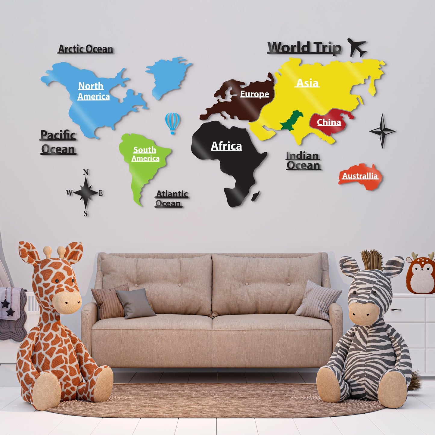 World Map with Colors