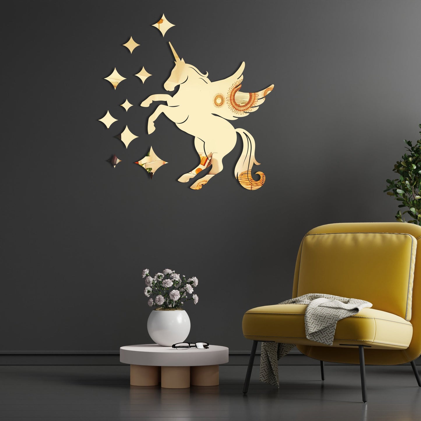 "UNICORN", Acrylic Mirror wall art