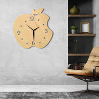 Apple Shape Design Wood Wall Clock - Stylish Wall Clock for Home Decor