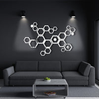 DIY Geometric Removable Acrylic Mirror Wall Decal,