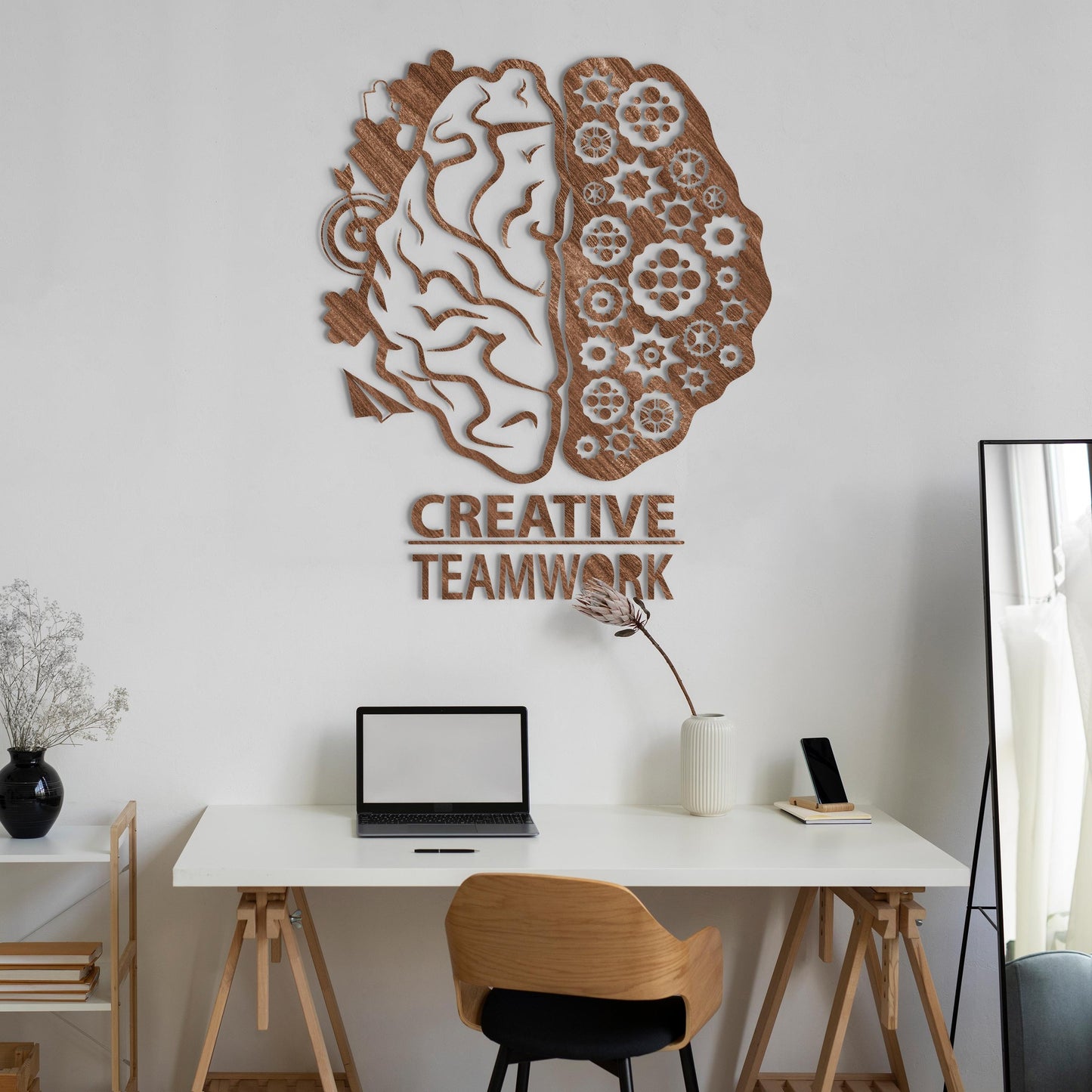 Teamwork Brain Gear Creative Office Decor Wall Stickers