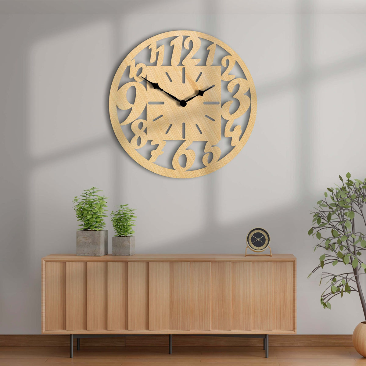 Round Shape Wooden Wall Clock, 3D Wall Art, Best - Stylish Wall Clock for Home Decor