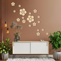 Flower Art 3D Mirror Wall Stickers Modern Ceramic
