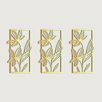 Floral Acrylic Wall Decor set of 3 panels