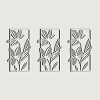 Floral Acrylic Wall Decor set of 3 panels