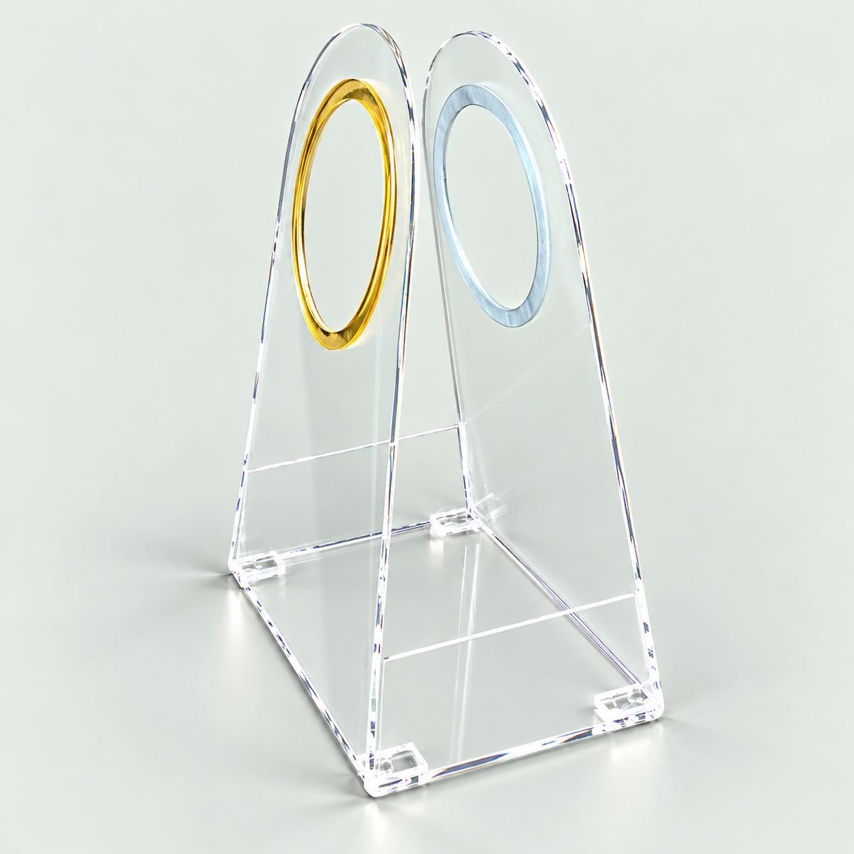Transparent Acrylic Handbag with Golden Oval Handles – Premium Designer Bag۔