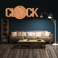 Clock Text Shape Designer Wooden Wall Clock - Stylish Wall Clock for Home Decor