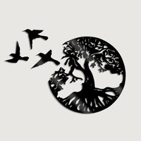 wall art - birds and a tree