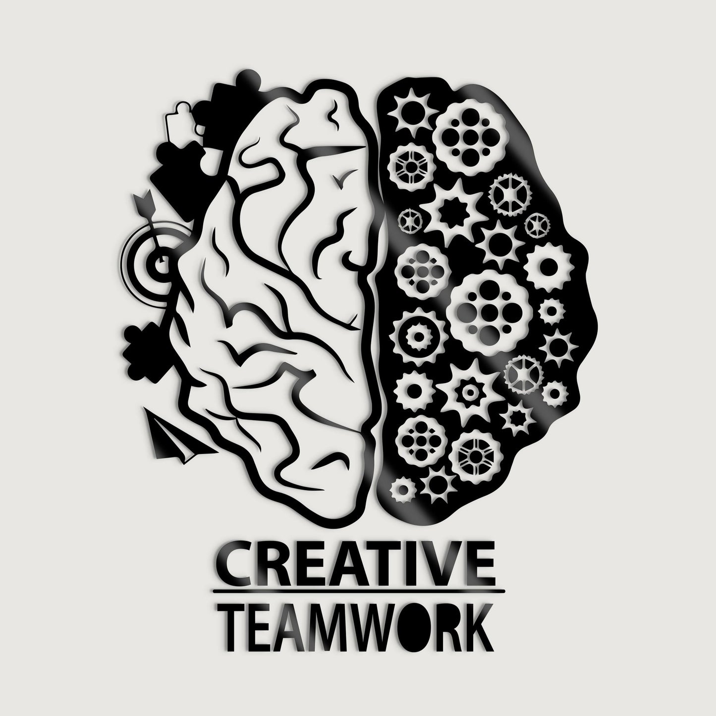 Teamwork Brain Gear Creative Office Decor Wall Stickers
