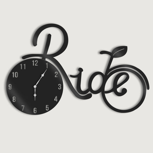 Bicycle Shaped 3D Wooden Large Wall Clock  - Stylish Wall Clock for Home Decor