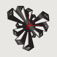 Wooden Modern Wall Clock, Geometric Clock, - Stylish Wall Clock for Home Decor