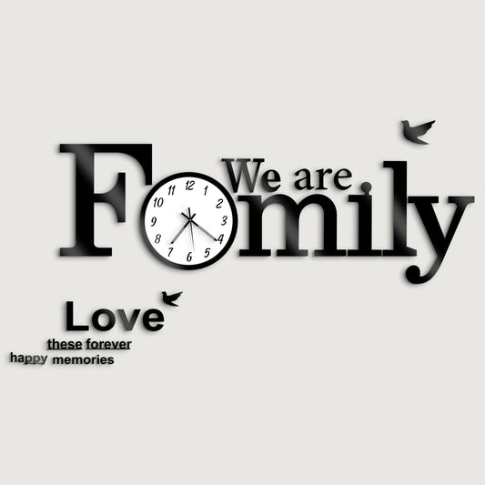 Family Wooden 3D DIY Wall Clock - Stylish Wall Clock for Home Decor