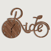 Bicycle Shaped 3D Wooden Large Wall Clock  - Stylish Wall Clock for Home Decor