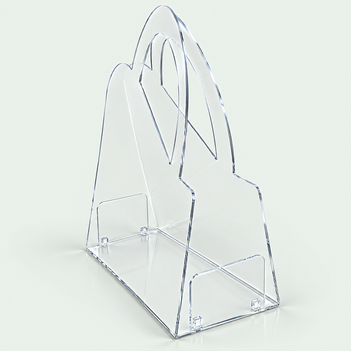 Transparent Acrylic Handbag with Clear Curved Handles – Minimalist Designer Bag