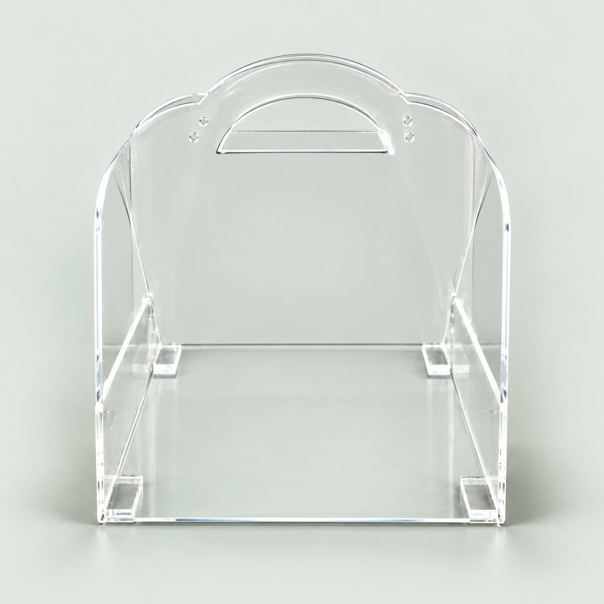 Transparent Acrylic Handbag with Clear Handles – Minimalist Designer Bag