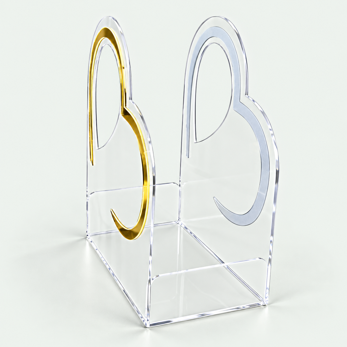 Transparent Acrylic Handbag with Golden and Silver Mirror Design – Premium Designer Bag
