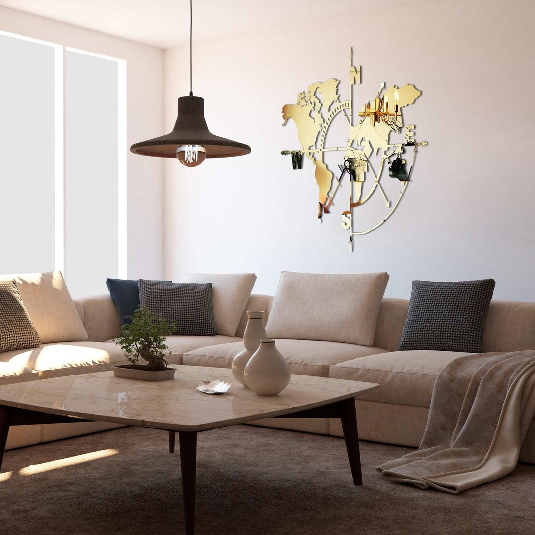 Creative Acrylic World Map Wall Art