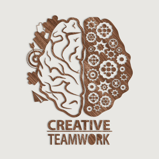 Creative Teamwork Acrylic Wall Art – Brain Design for Office & Workspaces