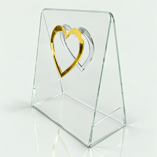 Transparent Acrylic Handbag with Golden Heart Design – Premium Designer Bag