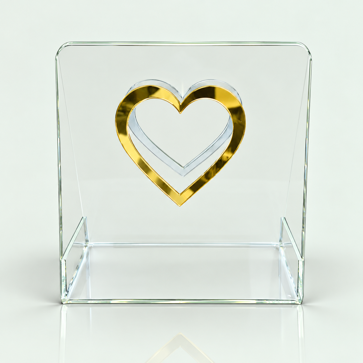 Transparent Acrylic Handbag with Golden Heart Design – Premium Designer Bag