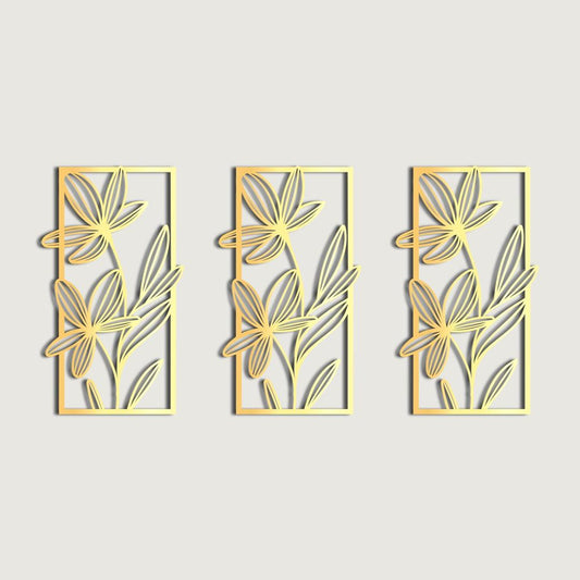 Floral Acrylic Wall Decor set of 3 panels